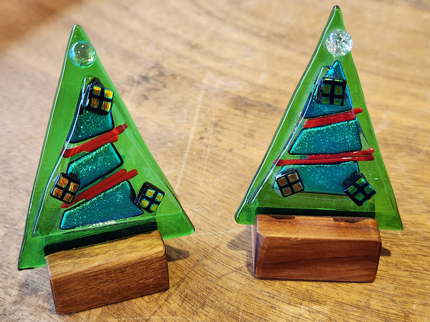 Glass Art Christmas Trees